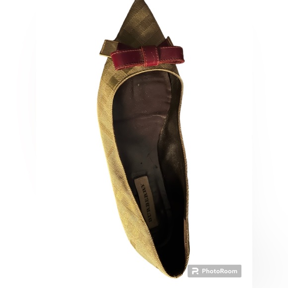 Burberry Bow Detail Point-Toe Check Jacquard Ballerinas - Picture 4 of 5